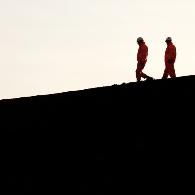 silhouette, Hi-Vis, construction site,