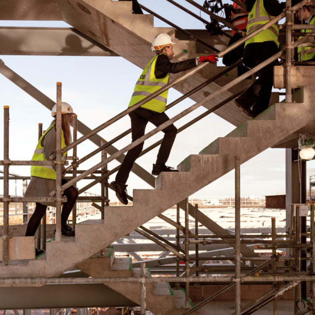 concrete stairs, Hi-Vis, tour, construction,